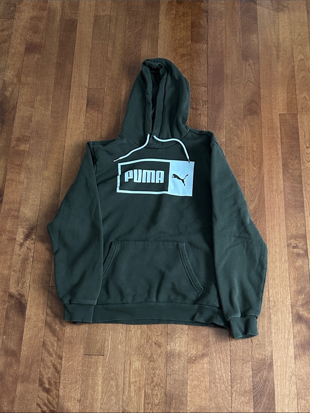 Puma Green Pullover Hoodie with White Logo